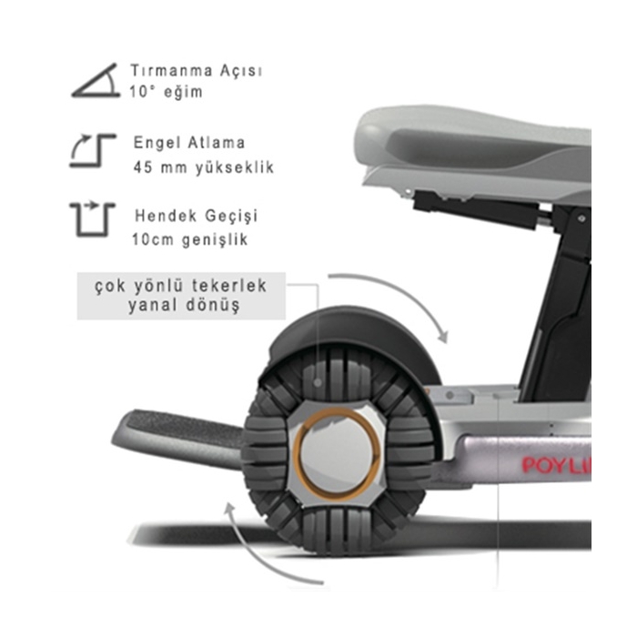 POYLIN P210 Robotics Ultra Hafif Akülü Sandalye